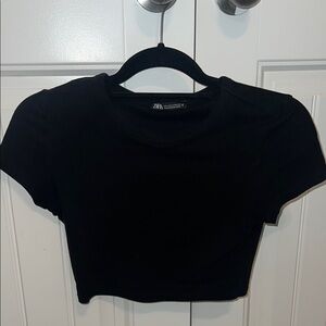 Zara Black Crop Tee